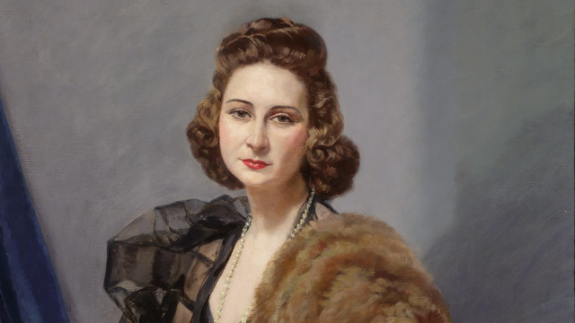 Alfonso Grosso Retrato de María Belén Delgado Llorach, 1944. Detalle