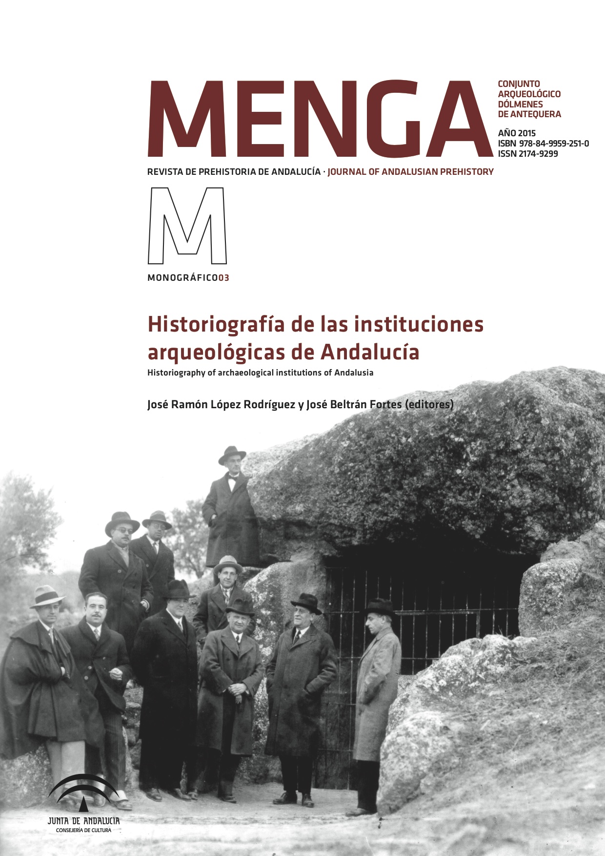 Portada Monográfico 03. Menga. Revista de Prehistoria de Andalucía.