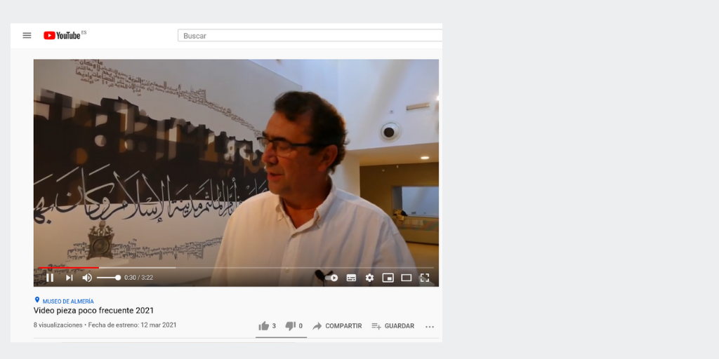 Enlace al vídeo explicativo de la Pieza Poco Frecuente 2021 por Manuel Ramos, conservador del Museo de Almería