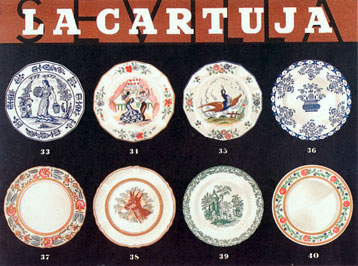 Platos del catálogo de precios de 1952