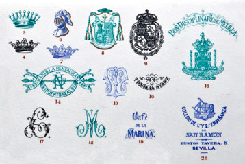 Rótulos y placas. Catálogo de producción de 1896