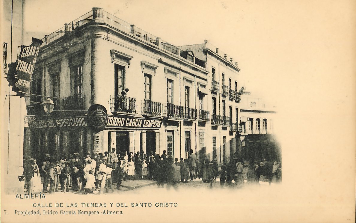 ALMERÍA: Calle De Las Tiendas Y Del Santo Cristo.1902 (DJ06890)