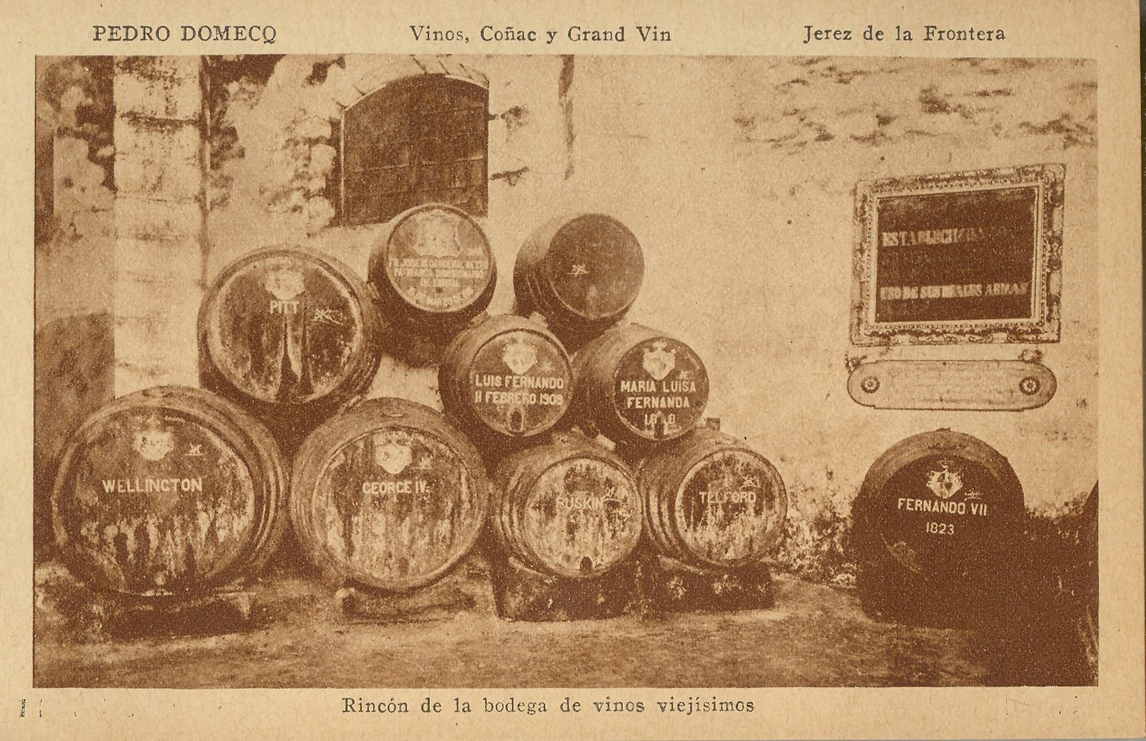JEREZ DE LA FRONTERA: Rincón de la bodega de vinos viejísimos.1924 (DJ07689)