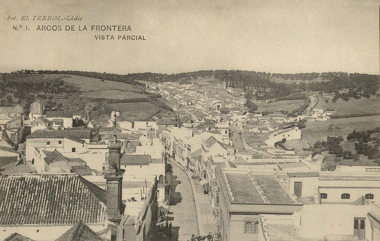 ARCOS DE LA FRONTERA: Vista parcial. 1907-1908 (DJ07586)