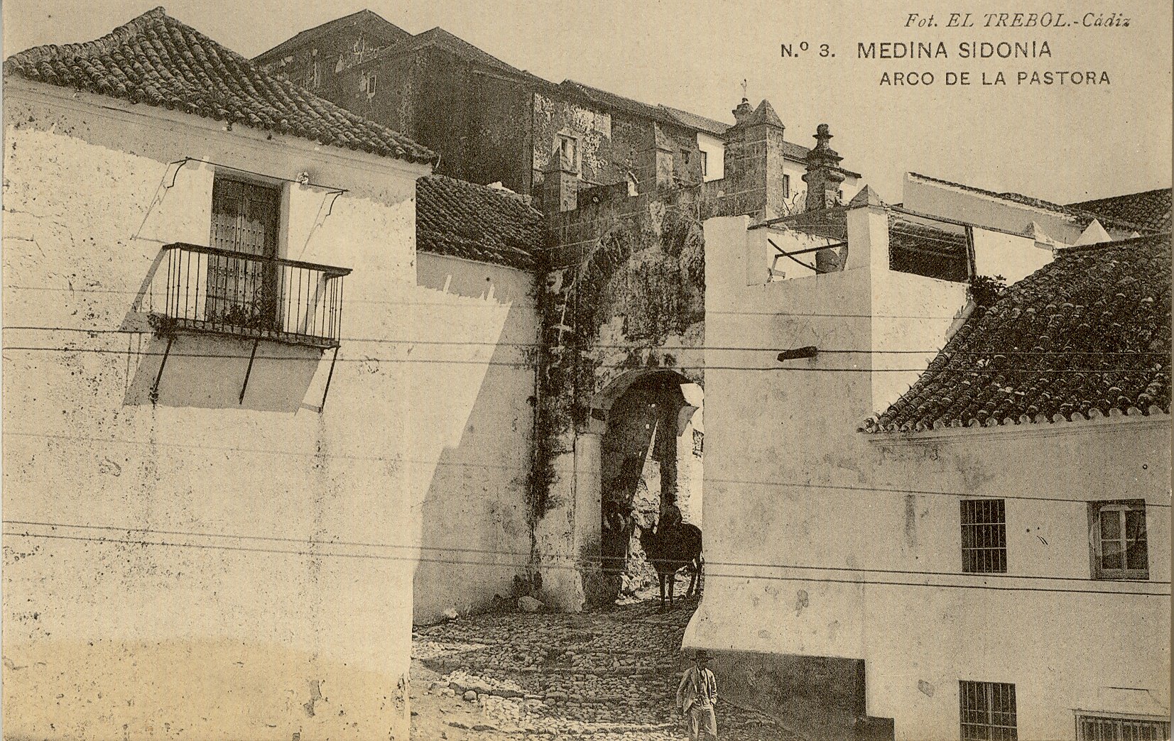 MEDINA SIDONIA: Arco de la Pastora.1908 (DJ07718)