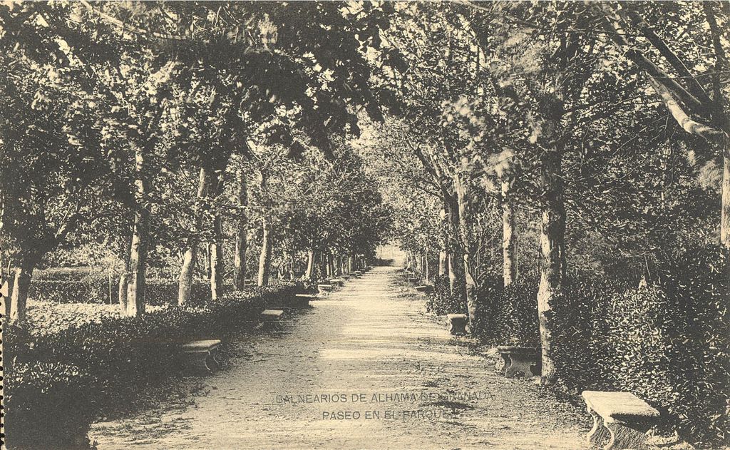 BALNEARIOS DE ALHAMA DE GRANADA: Paseo En El Parque.1919 (DJ07078)