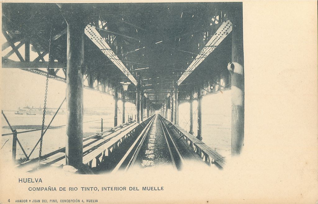 HUELVA: COMPAÑÍA DE RIOTINTO. INTERIOR DEL MUELLE.1901(DJ07157)