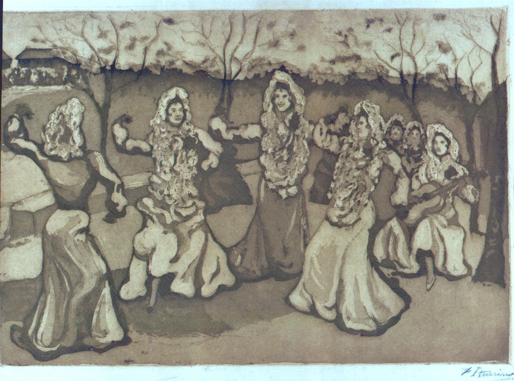 Bailando las sevillanas. Francisco Iturrino González . 1907 ca