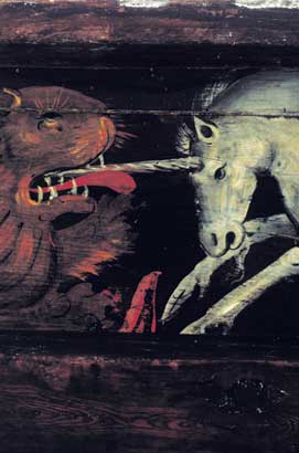 Detalle del alfarje del zaguán del Museo Casa de Los Tiros