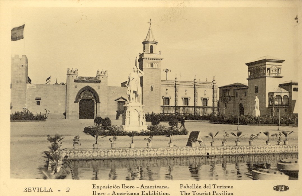 Postal del Pabellón de Turismo de la Exposición Iberoamericana de 1929