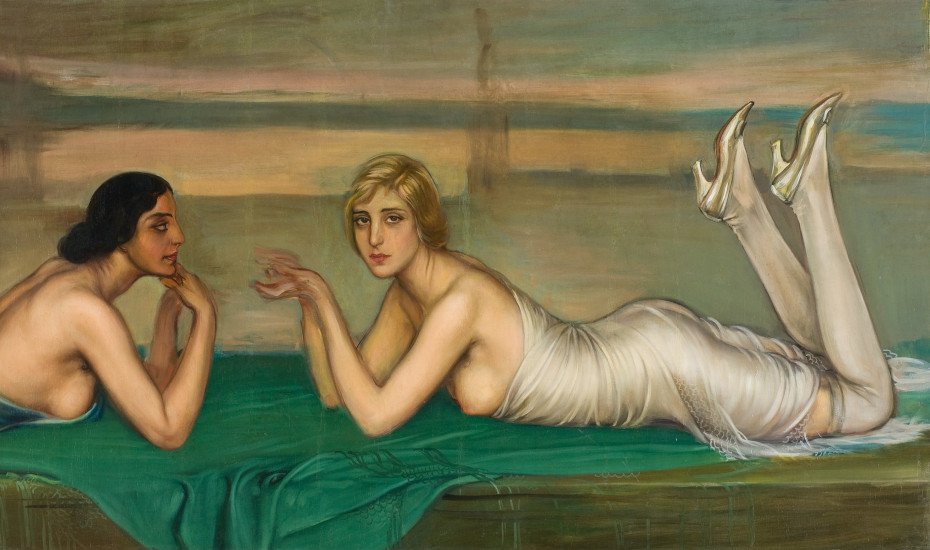 Julio Romero de Torres. Mujeres sobre mantón, 1923.